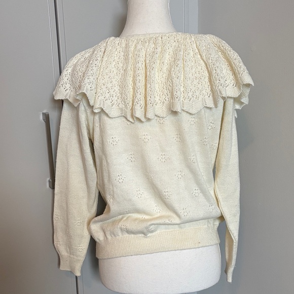 Off-the-Shoulder Cream Sweater - Picture 4 of 9